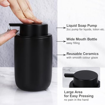BosilunLife Black Ceramic Bathroom Accessories Set of 4