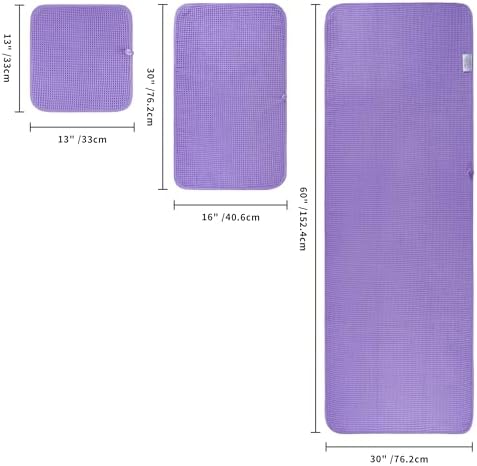 POLYTE 430 GSM Poly Blend Microfiber Quick Dry Waffle Bath Towel Set of 6