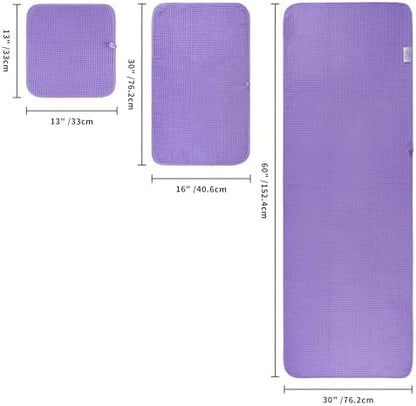 POLYTE 430 GSM Poly Blend Microfiber Quick Dry Waffle Bath Towel Set of 6