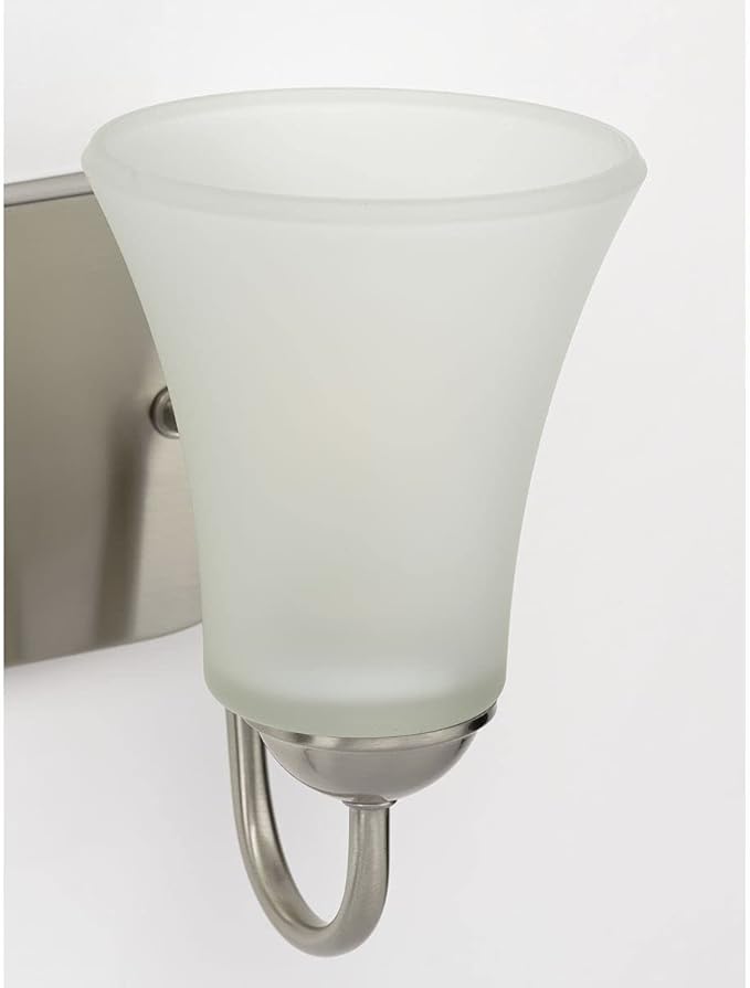 Progress Lighting Classic Collection 2-Light Etched Glass Traditional Bath Vanity Light Brushed Nickel, 7-7/8" x 13"