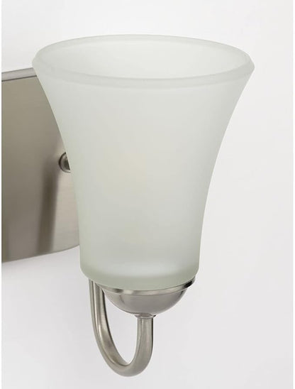 Progress Lighting Classic Collection 2-Light Etched Glass Traditional Bath Vanity Light Brushed Nickel, 7-7/8" x 13"