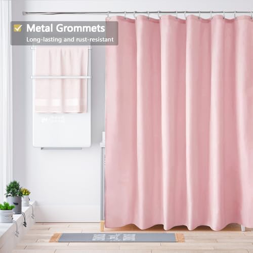 LLSCL Fabric Shower Curtain Liner with Weighted Lines, Waterproof Hotel Quality, 72 x 72 Machine Washable