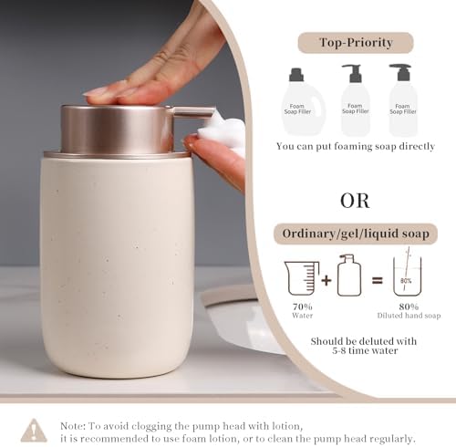 BosilunLife Apricot Ceramic Bathroom Accessories Set of 4