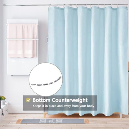 LLSCL Fabric Shower Curtain Liner with Magnets, Waterproof Hotel Quality, 72 x 72 Machine Washable