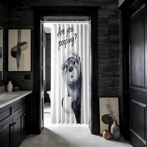 Small Stall Shower Curtain Rv Funny Otter, 48 x 72 Inchs
