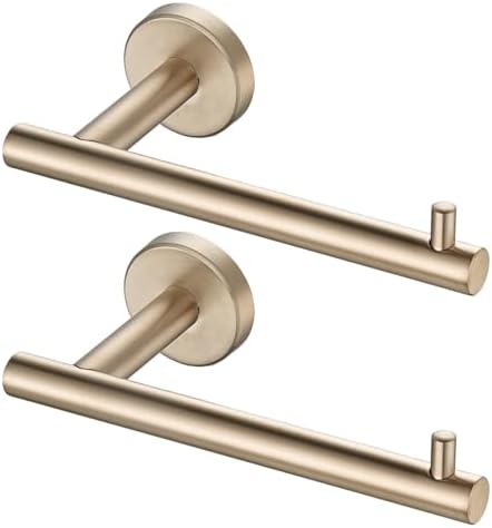 JQK Champagne Bronze Toilet Paper Holder, 5 Inch Tissue Paper Dispenser for Bathroom, 304 Stainless Steel Thick 0.8mm Wall Mount 2 Pack, TPH100-CB-P2