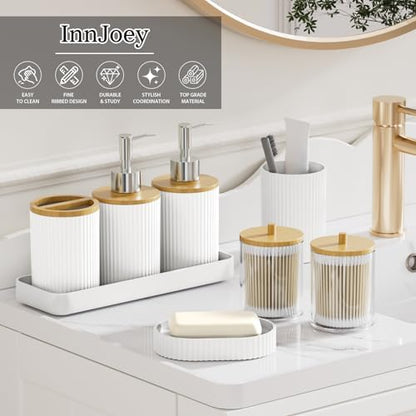 10PC Bathroom Accessory Set - White Bathroom Bath Decor Sets
