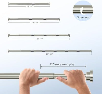 Mcrbeay Shower Curtain Rod, 1" Diameter Heavy Duty Tension Shower Rod