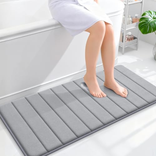 OLANLY Memory Foam Long Bathroom Rugs Runner 44x20, Super Soft Absorbent