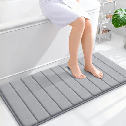 OLANLY Memory Foam Long Bathroom Rugs Runner 44x20, Super Soft Absorbent