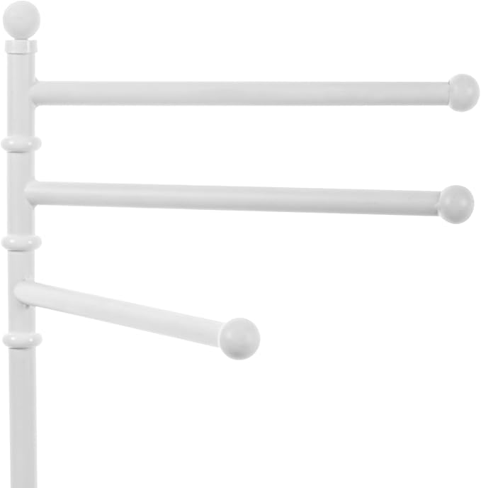 MyGift 40 Inch Freestanding Towel Rack, 3 Swivel Bar Bathroom Drying Stand | Three rotating bars provide convenient towel drying and storage for bathrooms, pools, spas, and hot tub areas