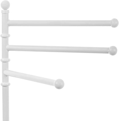 MyGift 40 Inch Freestanding Towel Rack, 3 Swivel Bar Bathroom Drying Stand | Three rotating bars provide convenient towel drying and storage for bathrooms, pools, spas, and hot tub areas