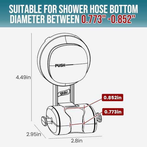 TAILI Shower Head Holder Suction,Visible Safety,with Hooks,White