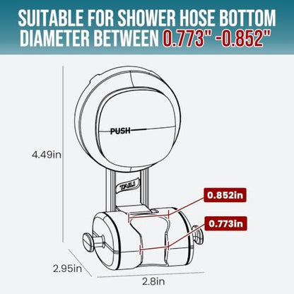 TAILI Shower Head Holder Suction,Visible Safety,with Hooks,White
