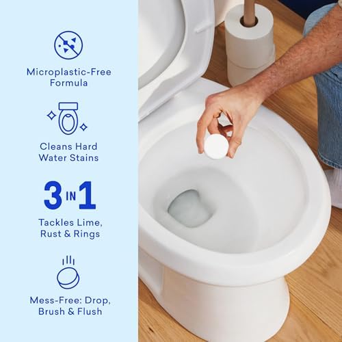 BLUELAND 100% Plastic Free Toilet Bowl Cleaner Tablets Set, Eucalyptus