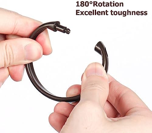 Bronze Shower Curtain Hooks Rings, 12 Pcs Circular Plastic Shower Curtain Rings for Bathroom, Plastic Shower Curtain Hooks for Shower Curtain Rod, Shower Hooks Rings for Shower Curtain