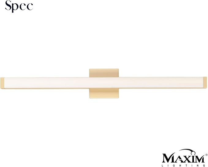 Maxim Lighting Spec Vanity 36" 1-Light Bath Vanity Light | Gold Aluminum Finish | White Pmma Acrylic Shade | Contemporary Indoor Light Fixture | Ideal for Bathrooms & Powder Rooms | 52006GLD