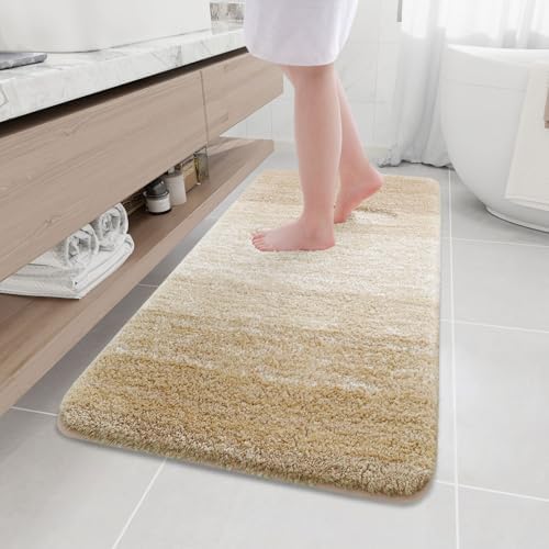 Arotive Microfiber Bathroom Rugs, Shaggy Soft Absorbent Bath Rug, 47x24