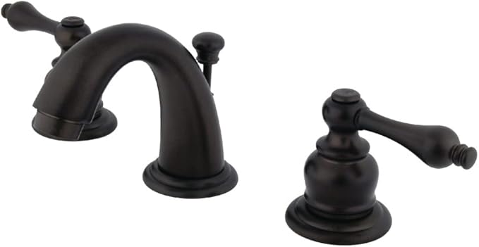 Kingston Brass KB915AL Victorian Mini Widespread Lavatory Faucet with Brass Pop-Up, Oil Rubbed Bronze,4-Inch Adjustable Center