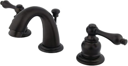 Kingston Brass KB915AL Victorian Mini Widespread Lavatory Faucet with Brass Pop-Up, Oil Rubbed Bronze,4-Inch Adjustable Center