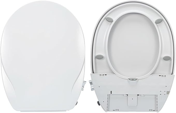 Non-Electric Bidet Toilet Seat, Round Fit with Quiet-Close Lid, Dual Nozzles for Rear & Feminine Wash, Easy DIY Installation