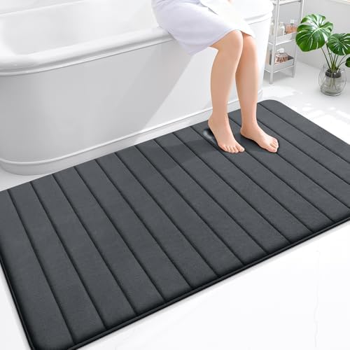 OLANLY Memory Foam Large Bath Mat 59x34, Super Soft Absorbent Bathroom Rugs