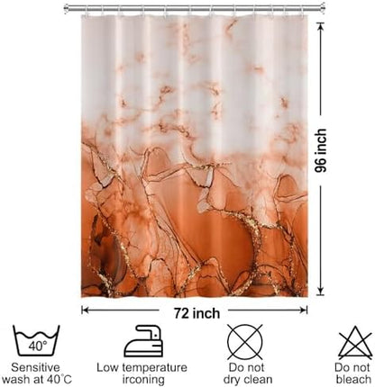 Burnt Orange Extra Long Waterproof Shower Curtain 72x96 inches
