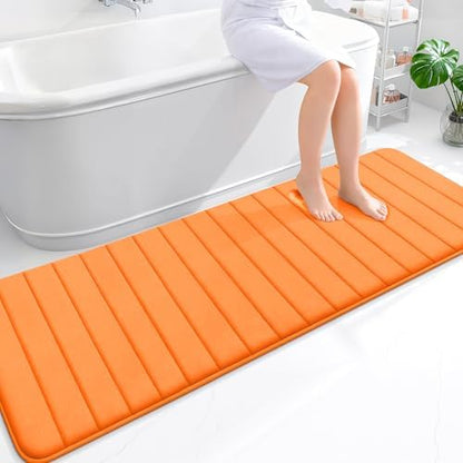 OLANLY Memory Foam Long Bathroom Rugs Runner 70x24, Super Soft Absorbent