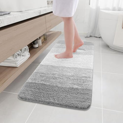 Arotive Microfiber Bathroom Rugs, Shaggy Soft Absorbent Bath Rug, 47x17
