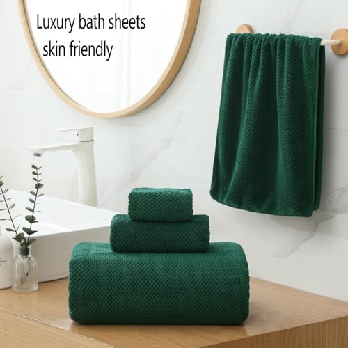 YTYC 39x78 Bath Sheets Set,Towels for Bathroom,Dark Green,6-Pieces