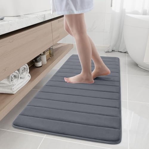 Buganda Memory Foam Bath Mat 55 x 24, Ultra Soft Absorbent Bathroom Rugs