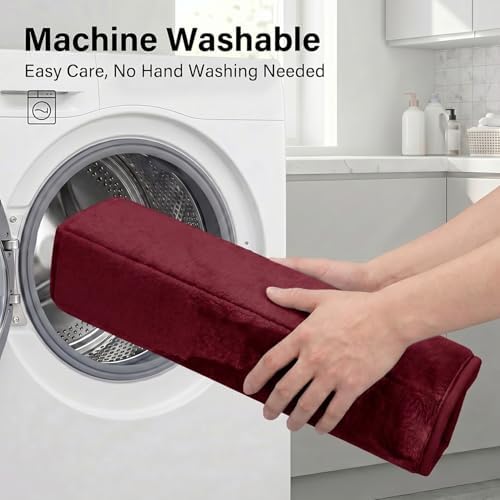 2 Piece Memory Foam Bath Mat Set, Extra Soft Absorbent Bathroom Rugs with U-Shaped Toilet Rug, Non-Slip Backing, Machine Washable, 24x16 + 20x20 U-Shaped, Burgundy