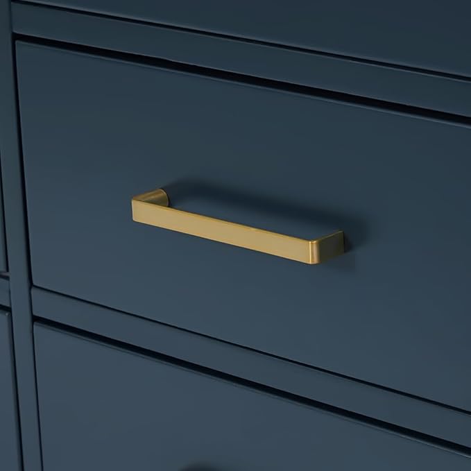 ARIEL Cambridge 72-inch Bathroom Vanity Base Cabinet,Solid Wood, 4 Soft Closing Doors, 6 Dovetail Drawers, Midnight Blue
