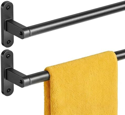 Powools Matte Black 24"-2 Towel Rack, Rustproof Wall Mounted Towel Bar