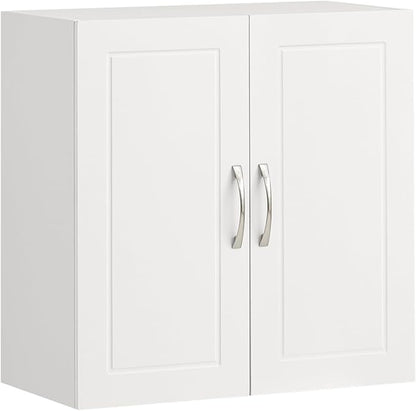 Haotian Wall Cabinet, Bathroom Storage, 23.6 x 11.8 x 23.6 in, MDF, White | Floating Wall Linen Storage Cabinet With Adjustable Shelf, Multi-Scene Bathroom Cabinet For Daily Home Storage, FRG231-W