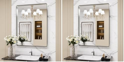 LOAAO 24X36 Inch Brushed Nickel Bathroom Mirror (Pack of 2)