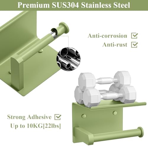 Toilet Paper Holder with Shelf Wall Mounted Toilet Paper Roll Dispenser