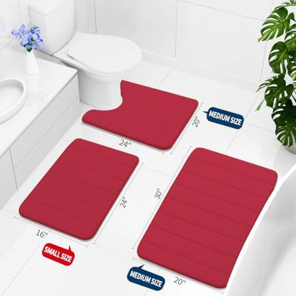Buganda Memory Foam Bath Mat 30 x 20, Ultra Soft Absorbent Bathroom Rugs