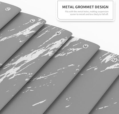 Premium Gray Marble Shower Curtain - Realistic Vein Design, Water-Resistant Fabric (72x72 Inches), Stable Drape, Easy-Clean, Stylish Nordic/Ins Bathroom Decor