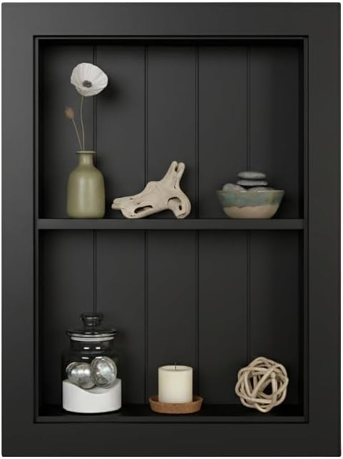 Houseables Recessed Medicine Cabinet, Recessed Wall Niche, in Wall Medicine Cabinet, Bathroom Niche, Insert for Drywall, Between Studs Shelf Replacement, Without Mirror, No Mirror, 14x18 ID, 16x20 OD