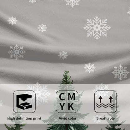 Winter Trees Hand Towels Set of 2, 28x14 Inch Grey Snowflake Brich Tree Soft Comfortable Absorbent Dish Cloths Towel for Kitchen Bathroom Home Xmas Holiday Decor and Gifts