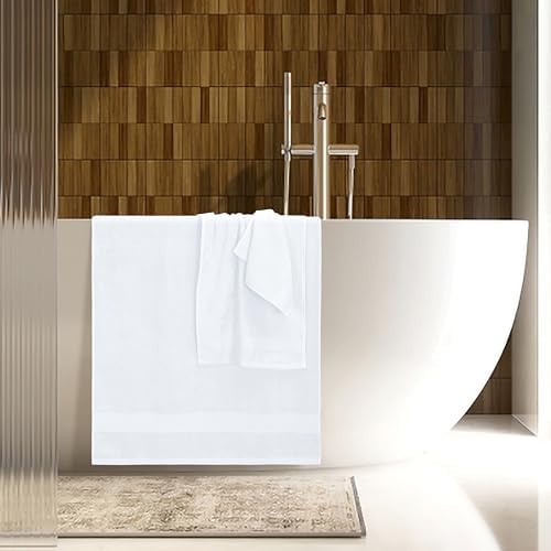Belizzi Home 8 Piece Towel Set 100% Ring Spun Cotton, 2 Bath Towels 27x54, 2 Hand Towels 16x28 and 4 Washcloths 13x13 - Ultra Soft Highly Absorbent Machine Washable Hotel Spa Quality - White