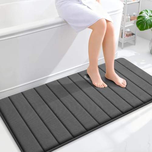 OLANLY Memory Foam Long Bathroom Rugs Runner 47x24, Super Soft Absorbent
