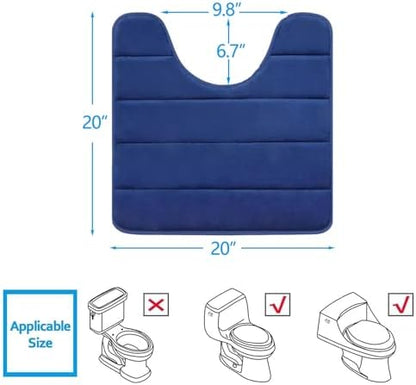 Buganda Memory Foam U-Shaped Toilet Rugs 20 x 20, Absorbent Bathroom mat