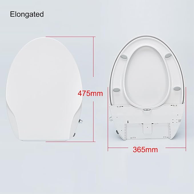 Non-Electric Bidet Toilet Seat Attachment with Dual Nozzles, Quiet Slow Close Toilet Seat, Adjustable Water Pressure, Easy Installation (Elongated)