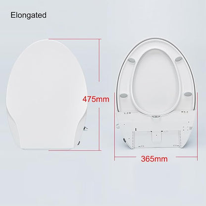 Non-Electric Bidet Toilet Seat Attachment with Dual Nozzles, Quiet Slow Close Toilet Seat, Adjustable Water Pressure, Easy Installation (Elongated)