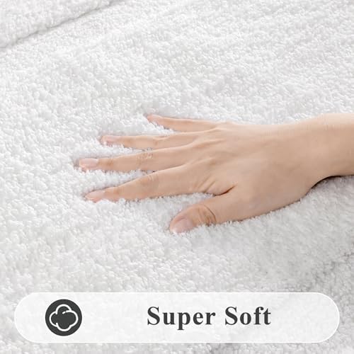 SHACOS Soft Microfiber Bathroom Rugs Set of 2 Pieces, White
