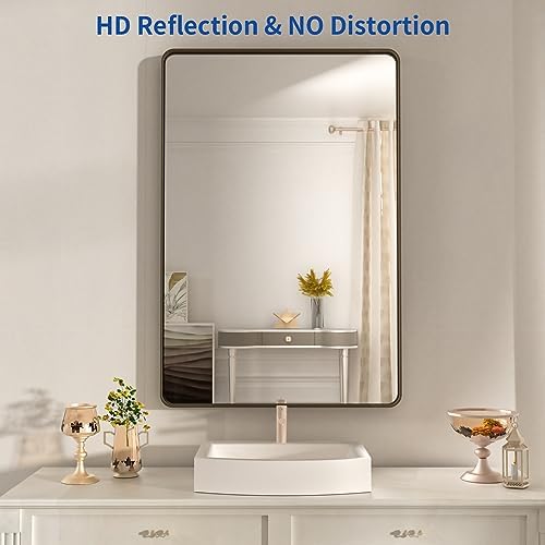 WEER Bronze Bathroom Vanity Mirror 28X36 Inch