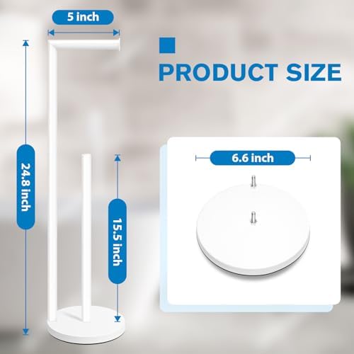 Toilet Paper Holder Stand, White Toilet Paper Holder Free Standing