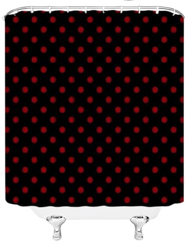 Polka Dot Shower Curtain Bathroom Decor with Hooks,70" Wx78 H